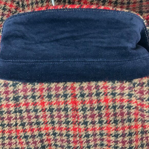 Talbots 20W Aberdeen Blazer Houndstooth Wool Bl Burgundy Old Money Classic - Picture 13 of 14